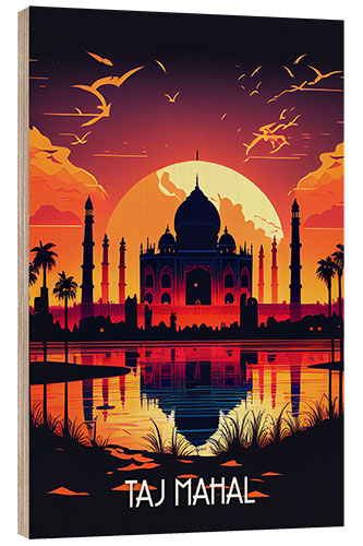 Hout print Travel to Taj Mahal