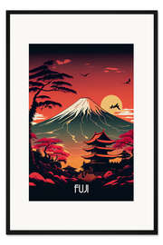 Gerahmter Kunstdruck Reiseplakat Fuji