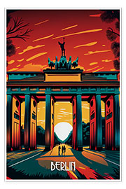 Poster  Reiseplakat Berlin - Durro Art