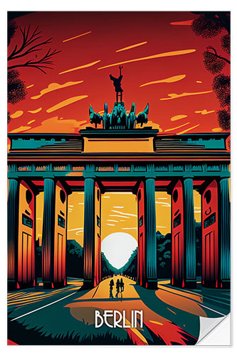 Selvklebende plakat Travel to Berlin