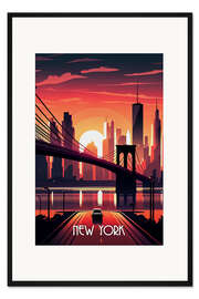 Gerahmter Kunstdruck Reiseplakat New York