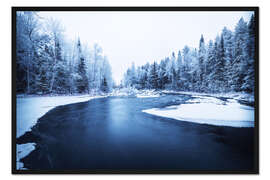 Gerahmter Kunstdruck Fluss durch den Wald