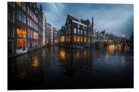 Foam board print City lights in Amsterdam