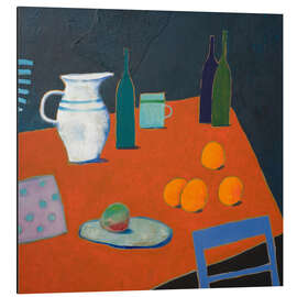 Stampa su alluminio Still life with a blue chair