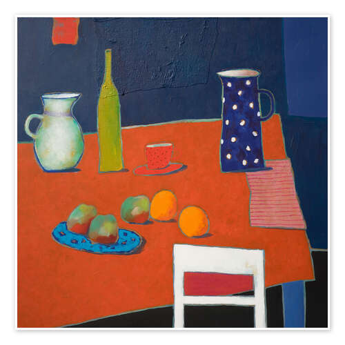 Poster Still life with a white chair