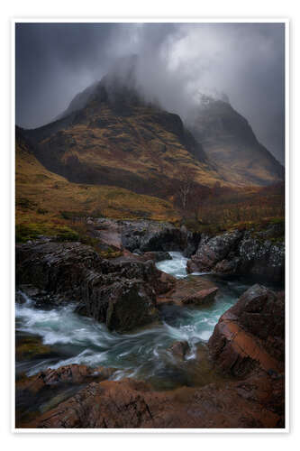 Poster Berge und Flüsse in Glencoe, Schottland