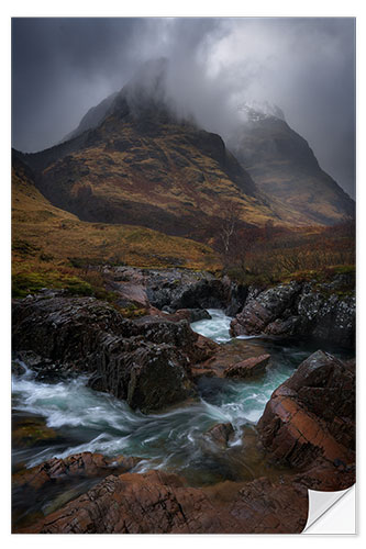 Naklejka na ścianę Mountains and rivers in Glencoe, Scotland