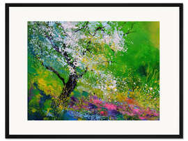 Gerahmter Kunstdruck Blühender Baum