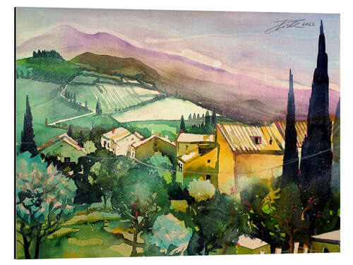 Print på aluminium South of Tuscany, houses near Monticchiello