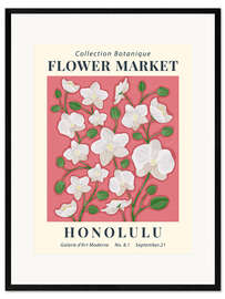 Plakat artystyczny premium w ramie Flower Market Honolulu