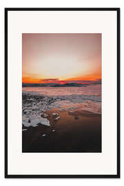 Gerahmter Kunstdruck Sonnenaufgang in Island