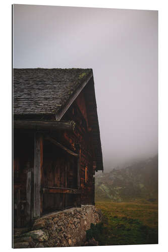 Gallery print Alpine hut in the fog