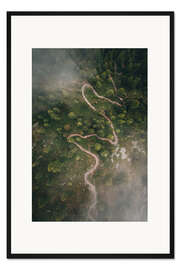 Gerahmter Kunstdruck Wanderweg in Livigno