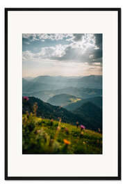 Gerahmter Kunstdruck Almwiese