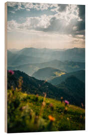 Hout print Alpine meadow