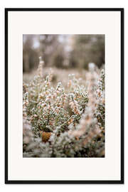 Gerahmter Kunstdruck Frostbedeckte Heidelandschaft