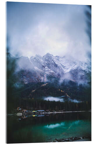 Tableau en verre acrylique Zugspitze in the fog