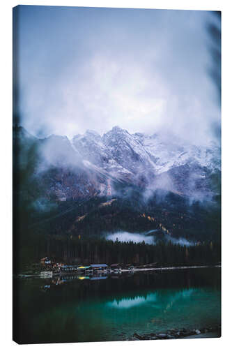 Canvastavla Zugspitze in the fog