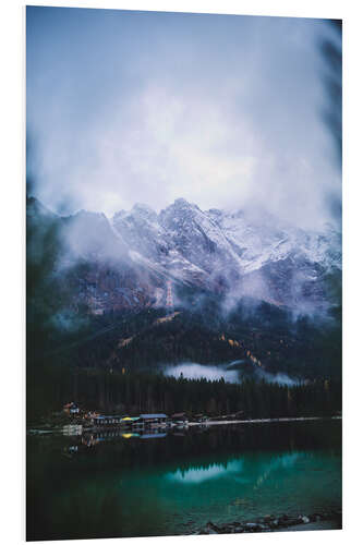 Foam board print Zugspitze in the fog