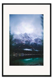 Gerahmter Kunstdruck Zugspitze im Nebel