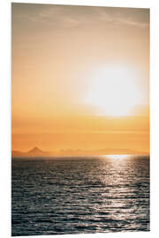 Foam board print Sunset over the sea