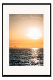 Gerahmter Kunstdruck Sonnenuntergang über dem Meer