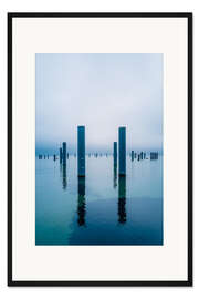 Gerahmter Kunstdruck Wellenbrecher im Meer