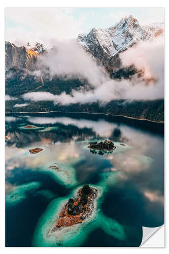 Selvklebende plakat Eibsee in Bavaria