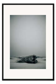 Gerahmter Kunstdruck Flugzeugwrack in Island