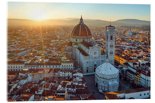 Acrylglasbild Sonnenaufgang in Florenz, Italien