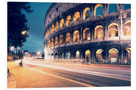 Print på skumplade Colosseum in Rome at night