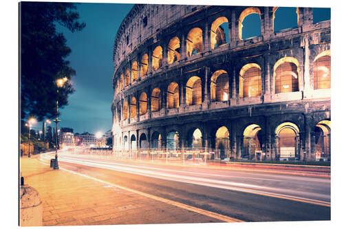 Tableau en plexi-alu Colosseum in Rome at night