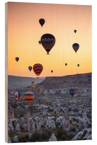 Hout print Hot Air Balloons in Cappadocia