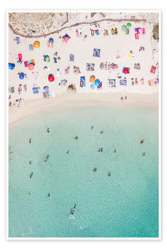 Poster Bunter Badestrand im Sommer