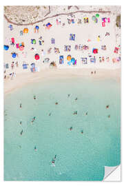 Selvklebende plakat Colorful bathing beach in summer