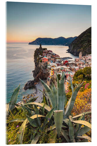 Acrylglasbild Sonnenuntergang in den Cinque Terre, Italien
