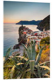 Acrylglasbild Sonnenuntergang in den Cinque Terre, Italien