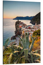 Tableau en aluminium Sunset at the Cinque Terre, Italy