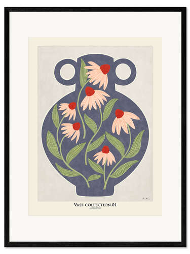 Impresión de arte enmarcada Vase of daisies