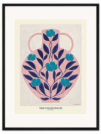 Gerahmter Kunstdruck Vase mit symmetrischen Rosen