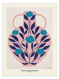Poster Vase mit symmetrischen Rosen