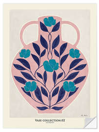 Självhäftande poster Vase with symmetrical roses design