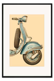 Gerahmter Kunstdruck Italienischer Vintage Roller
