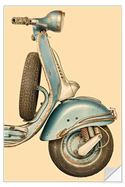 Naklejka na ścianę Vintage Italian Scooter