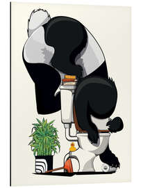 Magnettafel Pandabär auf der Toilette