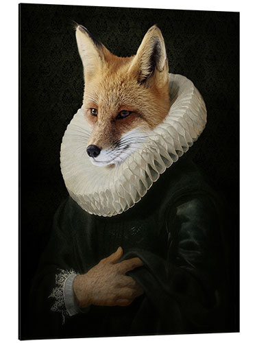 Tableau en aluminium Flemish portrait with fox