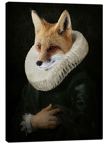 Canvas print Flemish portrait with fox