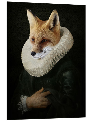 Stampa su PVC Flemish portrait with fox