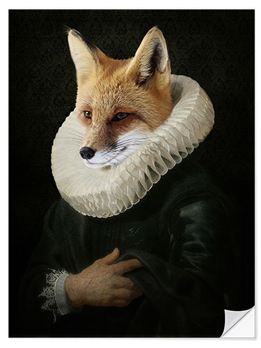 Wall sticker Flemish portrait with fox