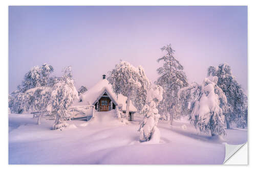 Wall sticker Snowy cottage in Lapland